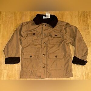Boys Little Rebels Insulated Brown Barn Jacket/Chore Coat size 6 corduroy collar